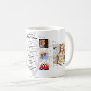 Birthday Milestones PHOTO COLLAGE Family Tree Gift Coffee Mug