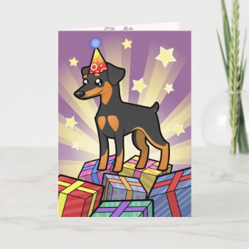 Birthday Miniature Pinscher / Manchester Terrier Card by CartoonizeMyPet at Zazzle