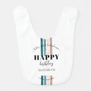 Birthday Minimalist design in pastel colors Baby Bib