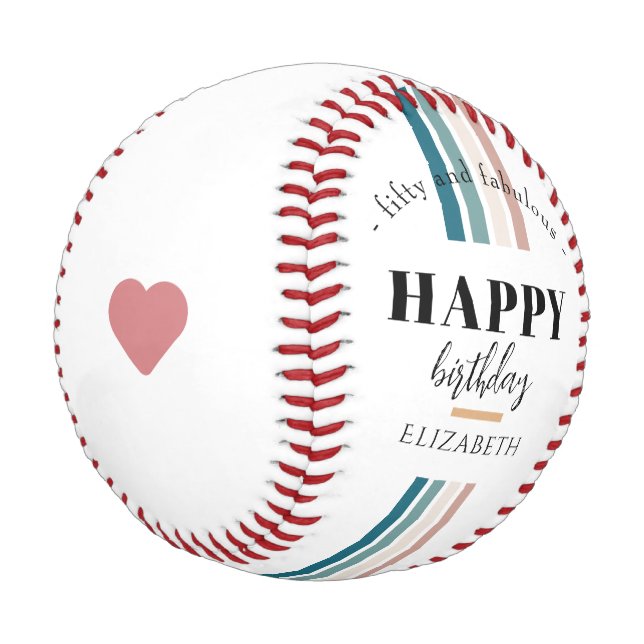 Birthday Minimalist design in pastel colors Baseball (Angled)