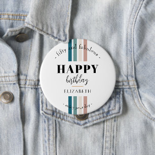 Birthday Minimalist design in pastel colors Button