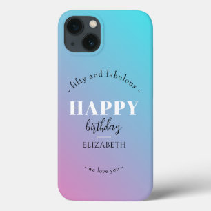 Birthday Minimalist design in pastel colors iPhone 13 Case
