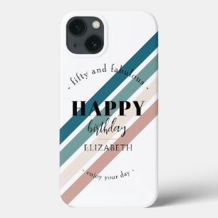 Birthday Minimalist design in pastel colors iPhone 13 Case