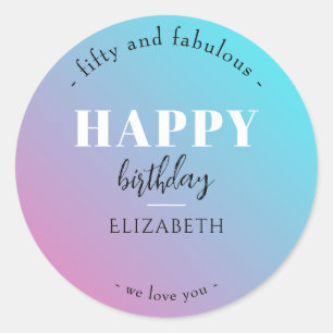 Birthday Minimalist design in pastel colors Classic Round Sticker