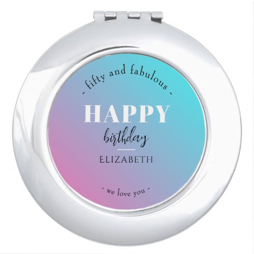 Birthday Minimalist design in pastel colors Compact Mirror