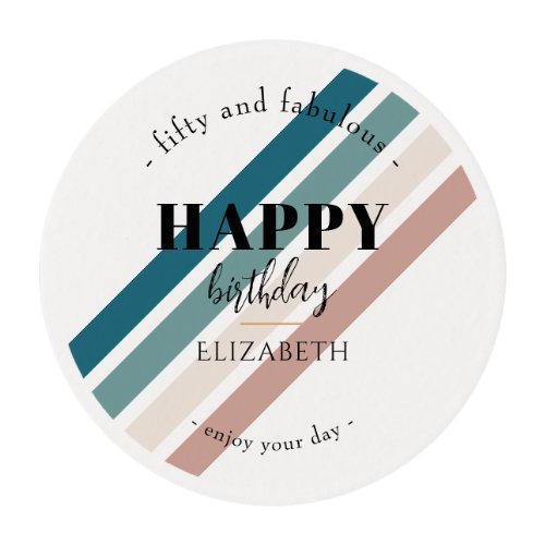 Birthday Minimalist design in pastel colors Edible Frosting Rounds