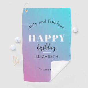 Birthday Minimalist design in pastel colors Golf Towel