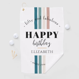 Birthday Minimalist design in pastel colors Golf Towel