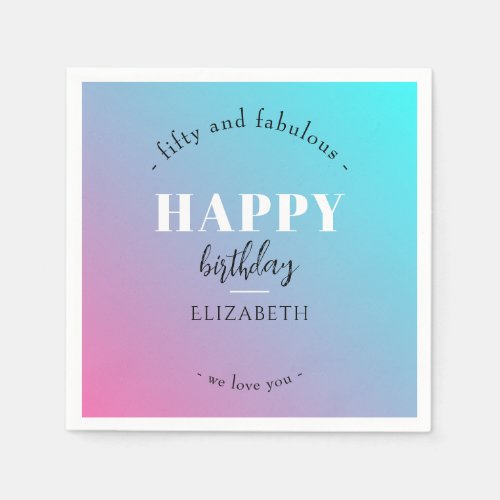 Birthday Minimalist design in pastel colors Napkins