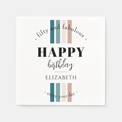 Birthday Minimalist design in pastel colors Napkins