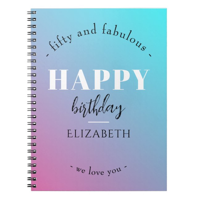 Birthday Minimalist design in pastel colors Notebook (Front)