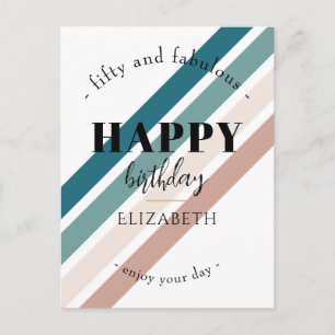 Birthday Minimalist design in pastel colors Postcard