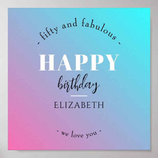 Birthday Minimalist design in pastel colors Poster (Front)