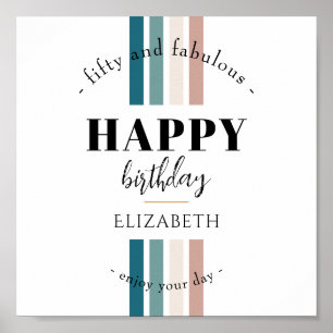 Birthday Minimalist design in pastel colors Poster