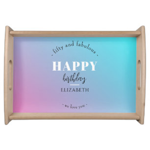 Birthday Minimalist design in pastel colors Serving Tray