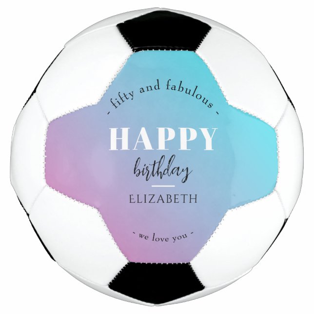 Birthday Minimalist design in pastel colors Soccer Ball (Front)