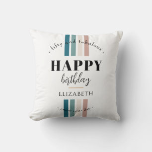 Birthday Minimalist design in pastel colors Throw Pillow