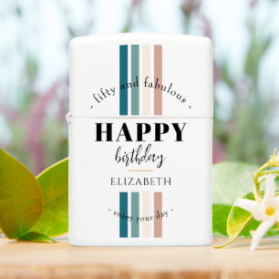 Birthday Minimalist design in pastel colors Zippo Lighter