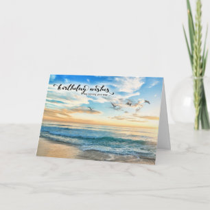 Birthday Missing You Beach Sunset Card