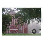 birthday misty red and white striped barn (Front Horizontal)