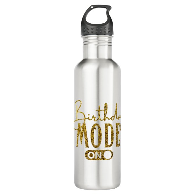 Birthday Mode On | Birthday Party Stainless Steel Water Bottle (Front)