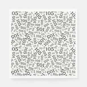 Birthday Modern 105 Number Pattern Black/White Napkins