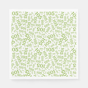 Birthday Modern 105 Number Pattern Geen/White Napkins