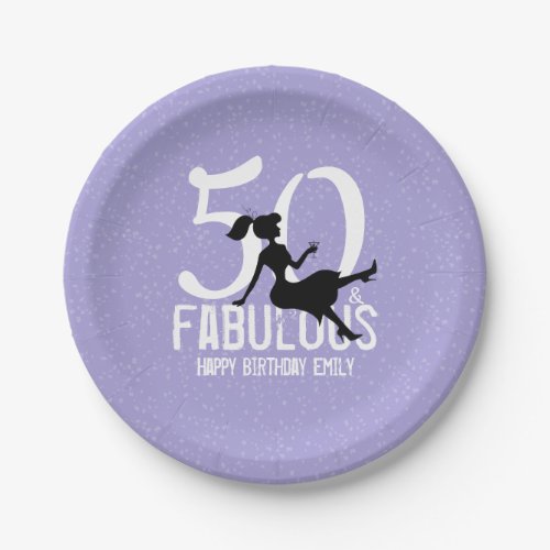 Birthday Modern 50th Birthday Celebration Chic Paper Plates