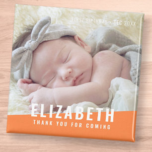 Birthday Modern Bright Color Photo Thank You Magnet