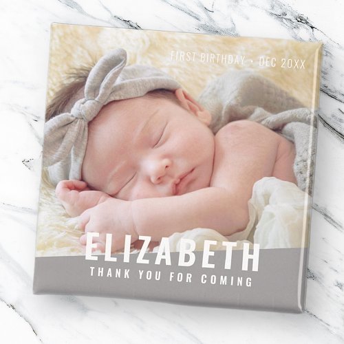 Birthday Modern Bright Color Photo Thank You Magnet