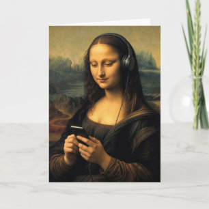 Birthday Modern Mona Lisa with Smartphone Card