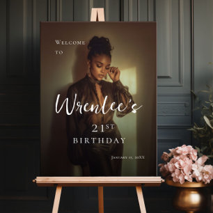 Birthday modern photo welcome foam board