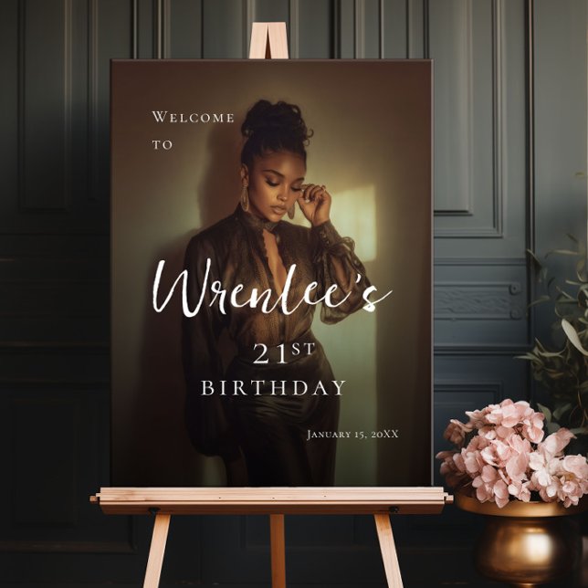 Birthday modern photo welcome foam board (Creator Uploaded)