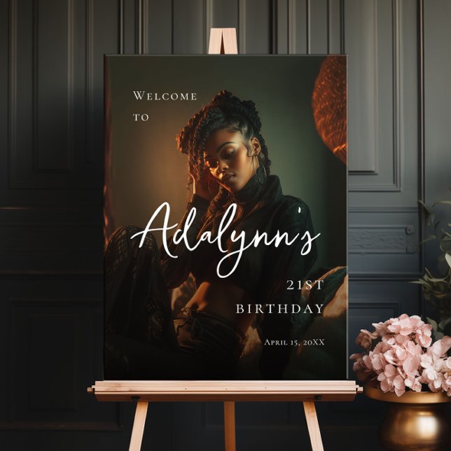 Birthday modern photo welcome poster (Creator Uploaded)