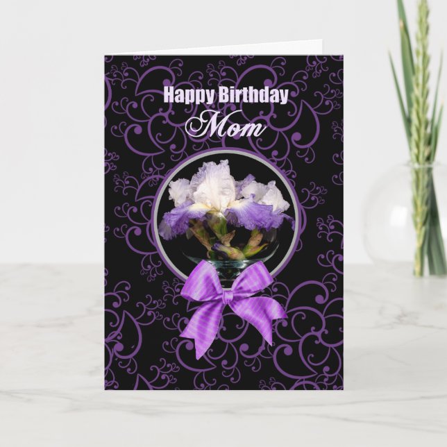 Birthday - Mom - Purple Iris Card (Front)