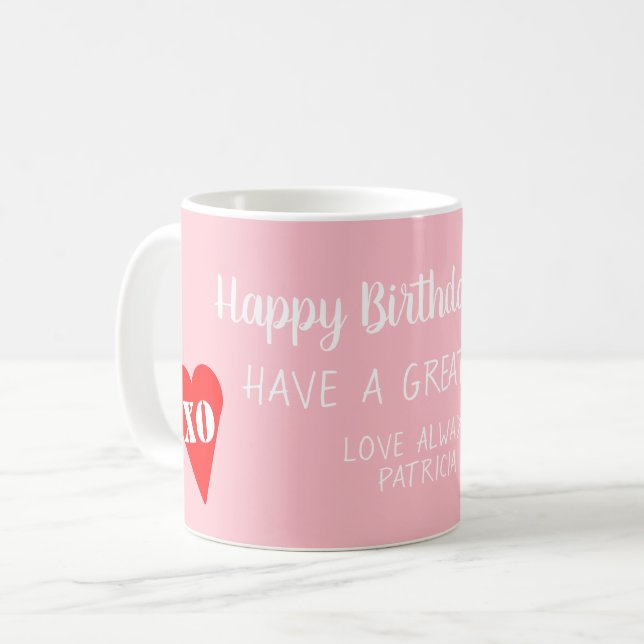 Birthday Mom Red Heart Coffee Mug (Front Left)