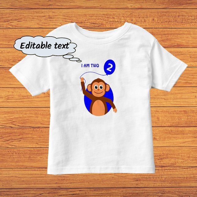 Birthday monkey blue balloon toddler t-shirt (Creator Uploaded)