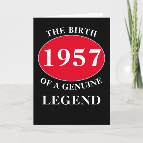 Birthday Monogram Add Year And Name Black Red Card