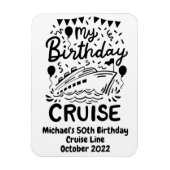 Birthday Monogram Cruising Cruise Cabin Door   Magnet (Vertical)