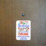 Birthday Monogram Cruising Cruise Cabin Door  Magnet<br><div class="desc">This design may be personalized in the area provided by changing the photo and/or text. Or it can be customized by clicking Personalize this Template and then choosing the click to customize further option and delete or change the color of the background, add text, change the text color or style,...</div>