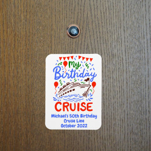 Birthday Monogram Cruising Cruise Cabin Door Magnet
