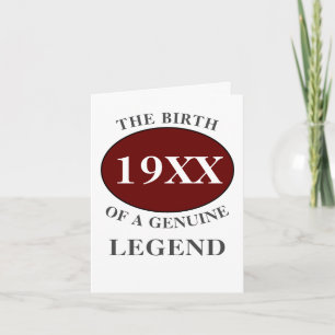 Birthday Monogram Initial Name Year Legend Humor Card