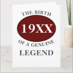 Birthday Monogram Initial Name Year Legend Humor Card<br><div class="desc">Fun any year "Birth Of A Legend" birthday card for that special dad. Add the year, initial , name unique message, plus other details as desired in the template fields creating a unique 40th, 50th, 60th or any birthday celebration card. Team this up with the matching gifts, party accessories, and...</div>