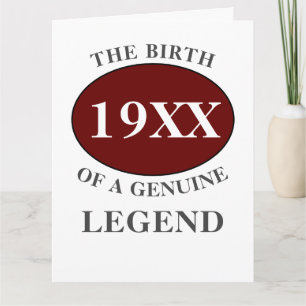 Birthday Monogram Initial Name Year Legend Humor Card