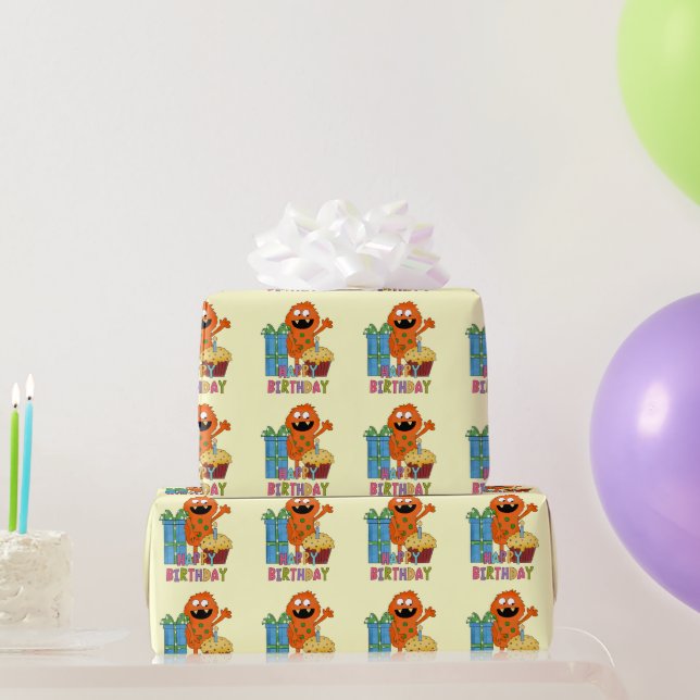 Birthday Monster cartoon wrapping paper (Party Gifts)