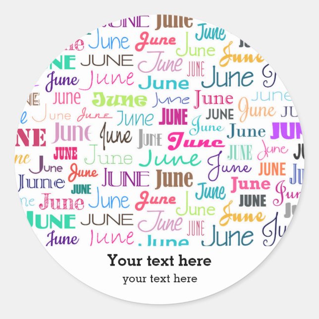 Birthday month June Classic Round Sticker (Front)