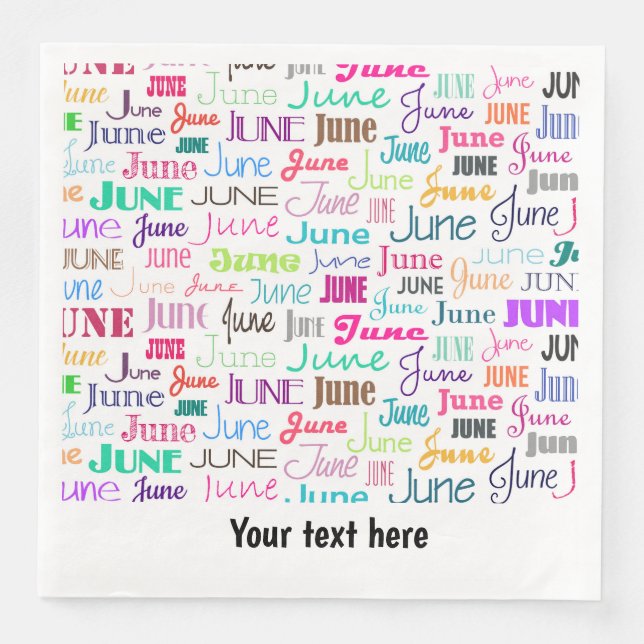 Birthday month June Paper Dinner Napkins (Front)