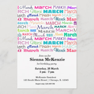 Birthday month March Invitation