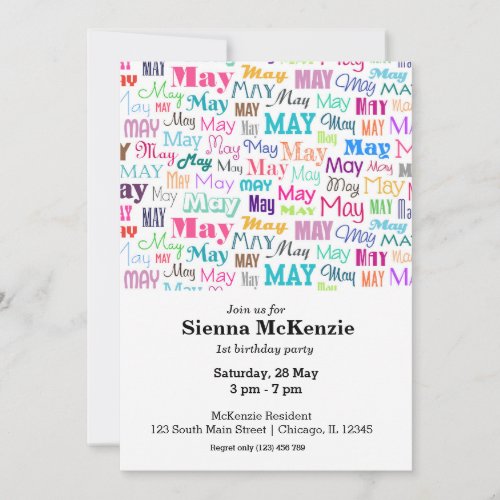 Birthday month May Invitation