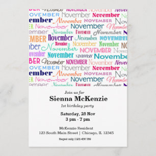 Birthday month November Invitation